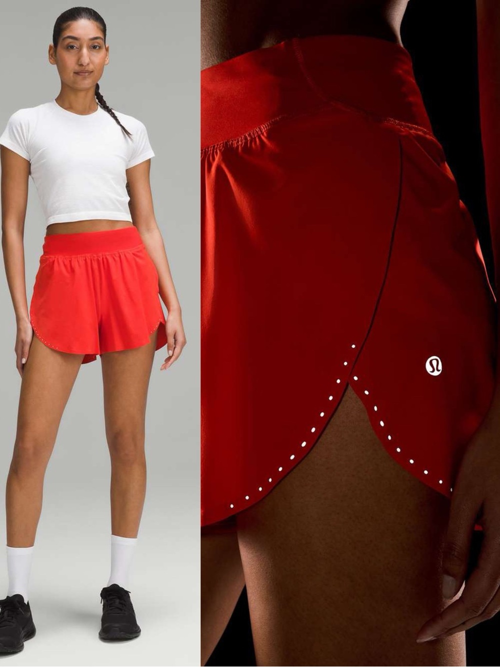Lululemon Fast and Free Reflective High-Rise Classic-Fit Short 3" in Hot Heat XL